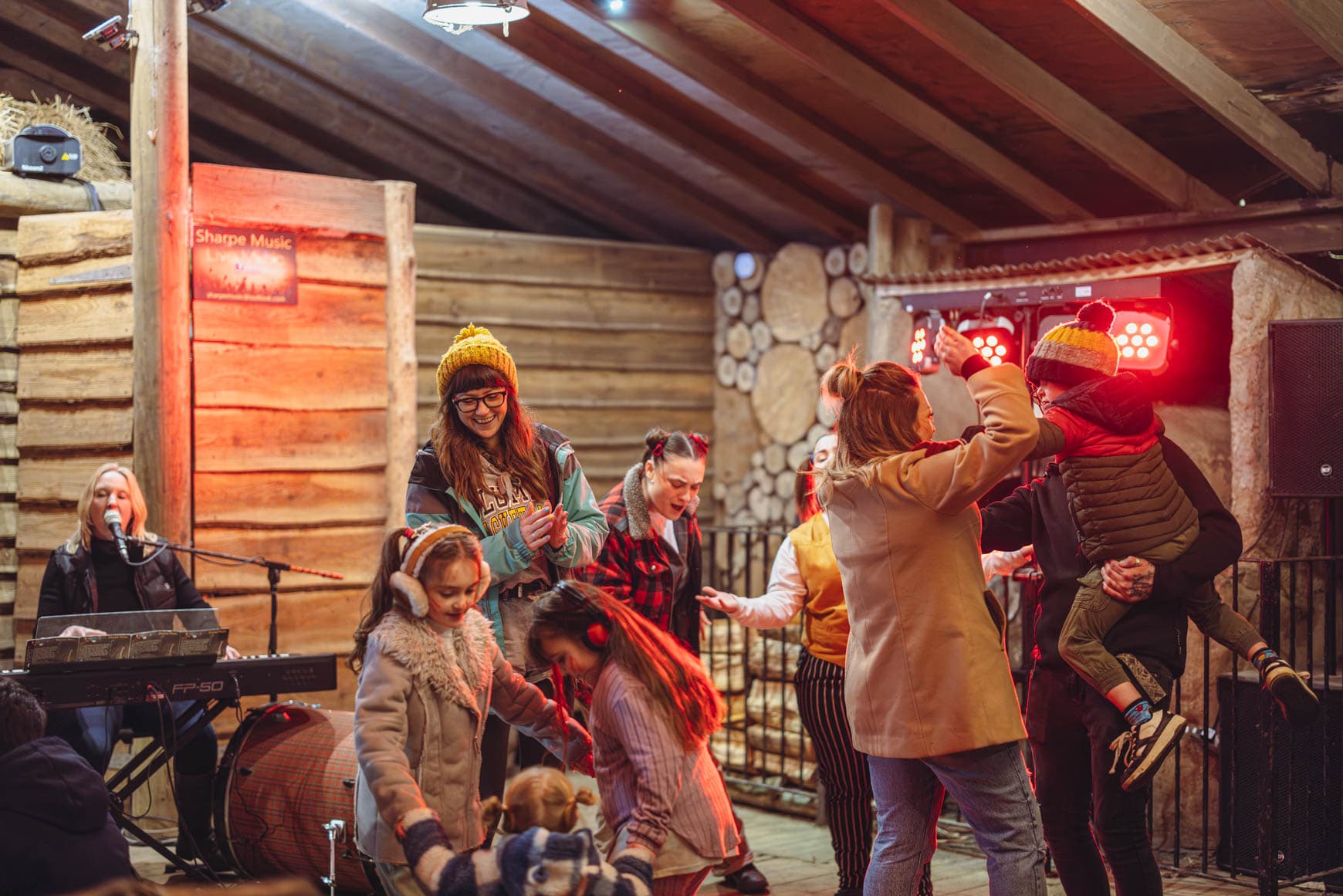 Families Dancing At Shindig