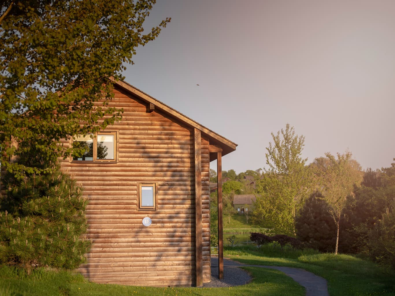 Lodge At Sunset