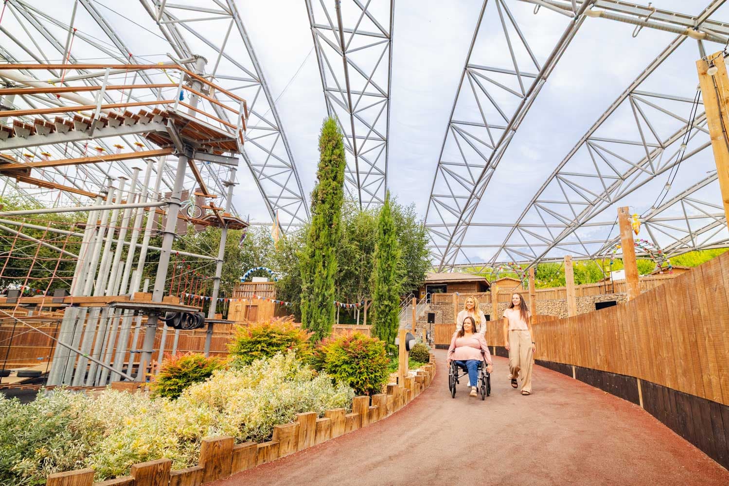 Woman in wheelchair in the Serendome, Bluestone