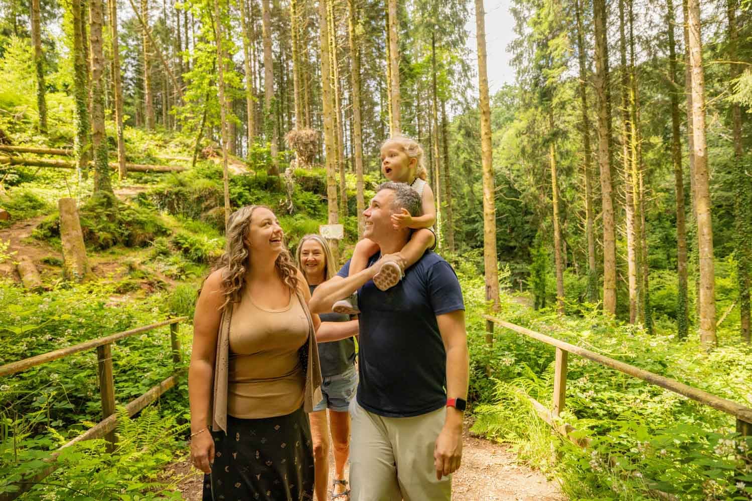 Family on Nature Trail Summer Bluestone