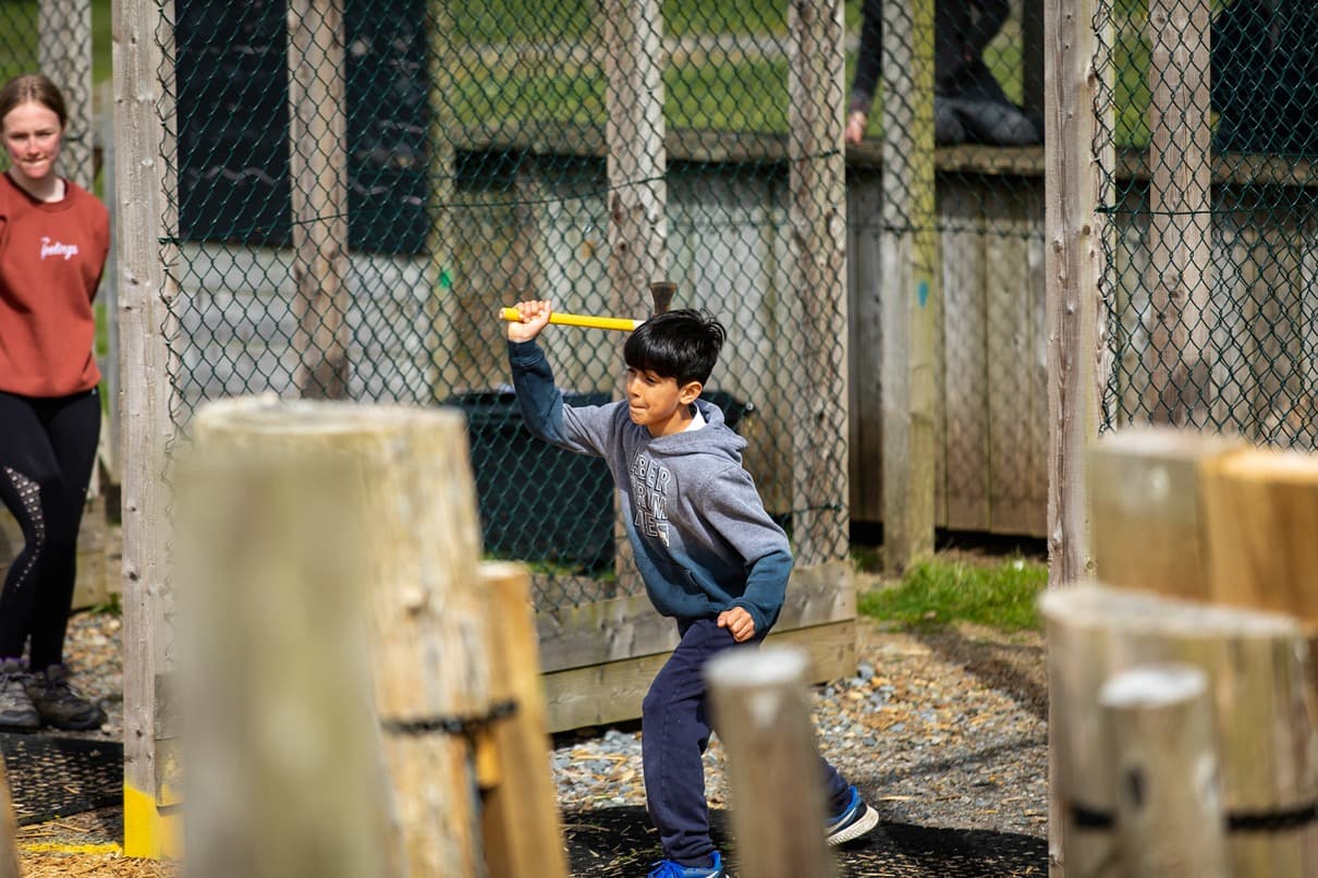Axe Throwing Boy Throwing Axe