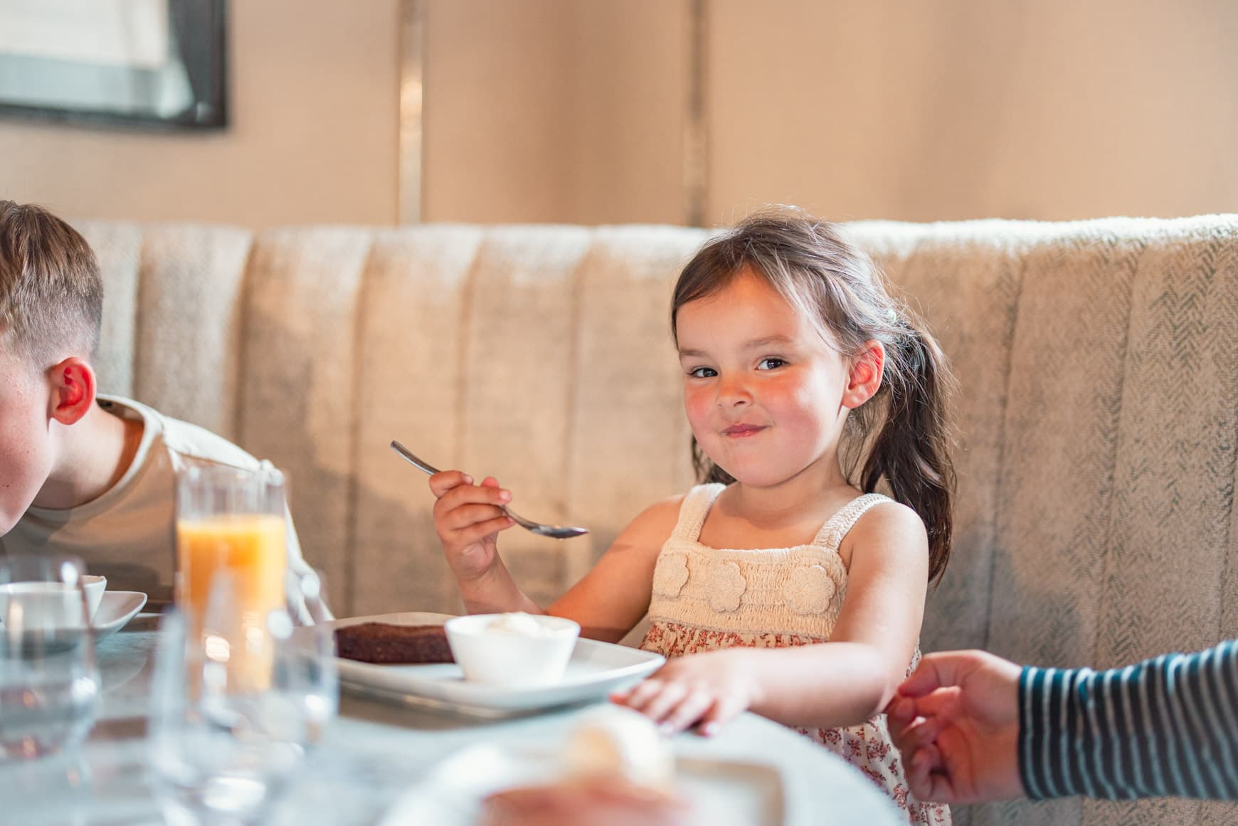 Child Eating At Black Pool Mill