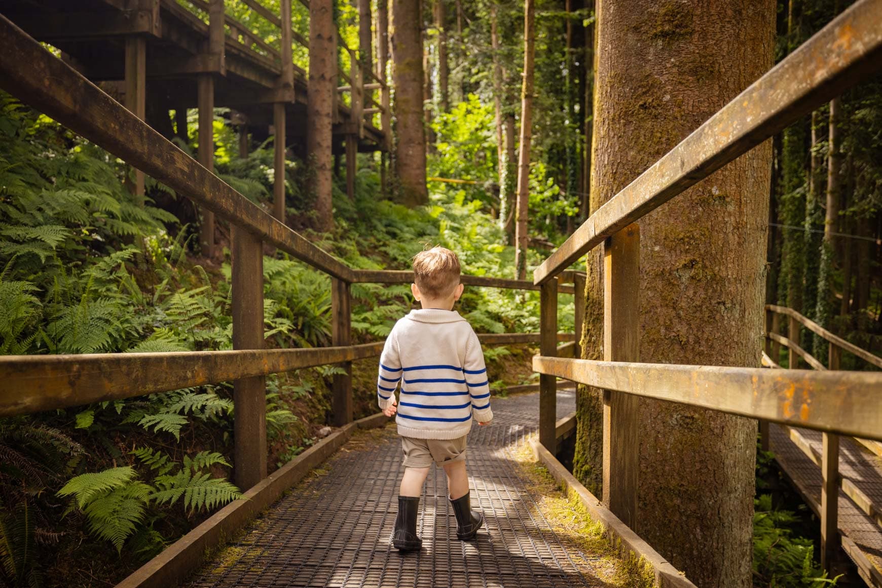 Boy On Bluestone Boardwalk