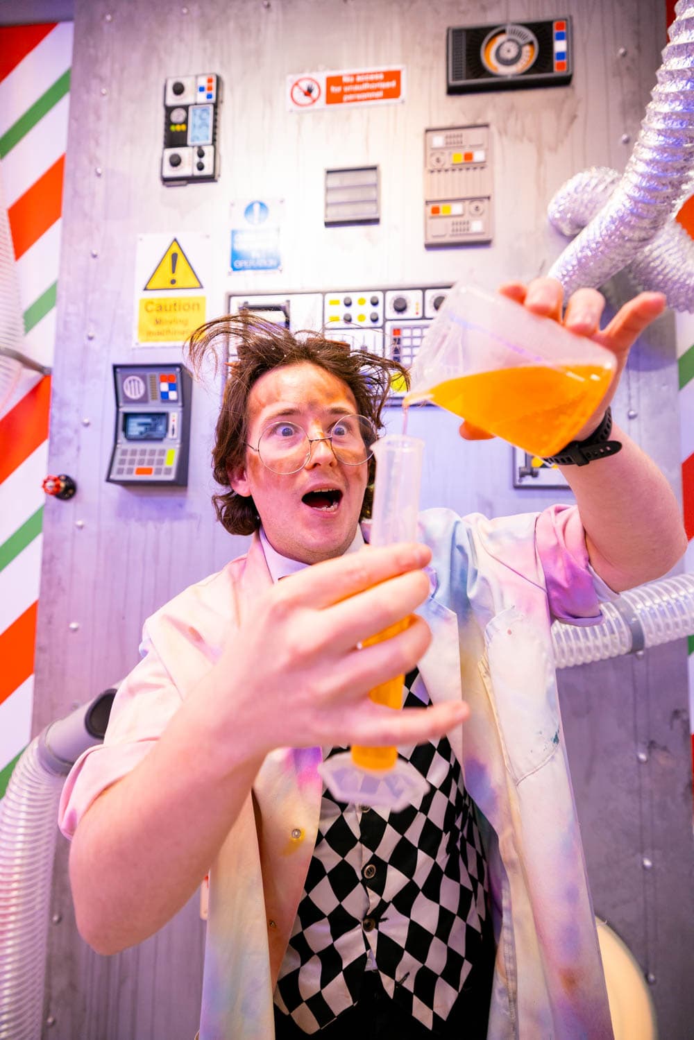 NRG Dinner Show Scientist Portrait Bluestone