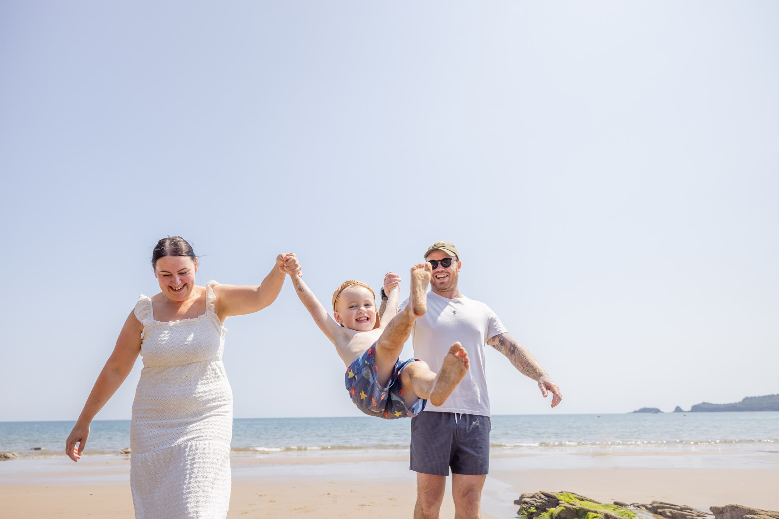 Family Off Resort On Beach