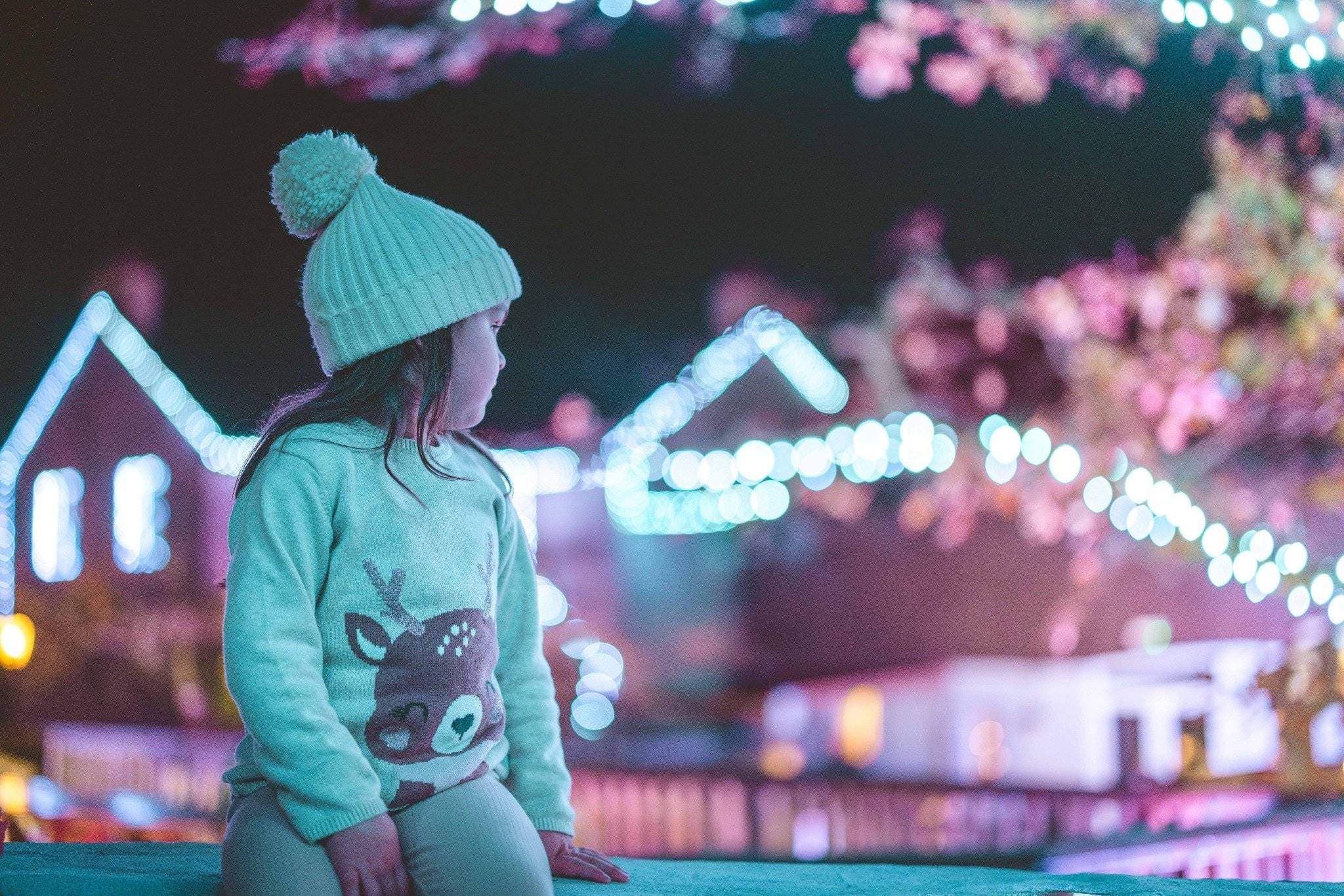 Festive Village light show girl