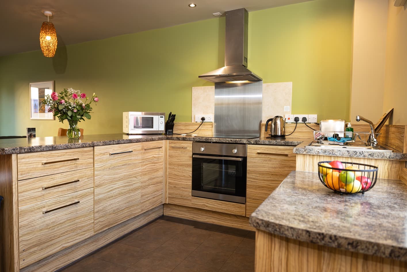 One Bed Cottage Kitchen with Flowers