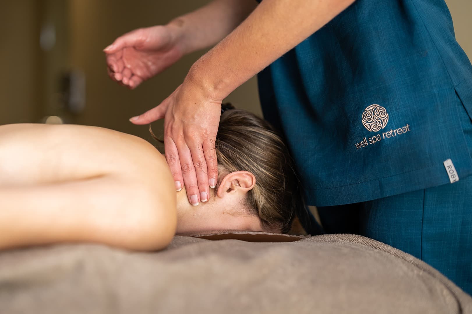 Light massage to neck