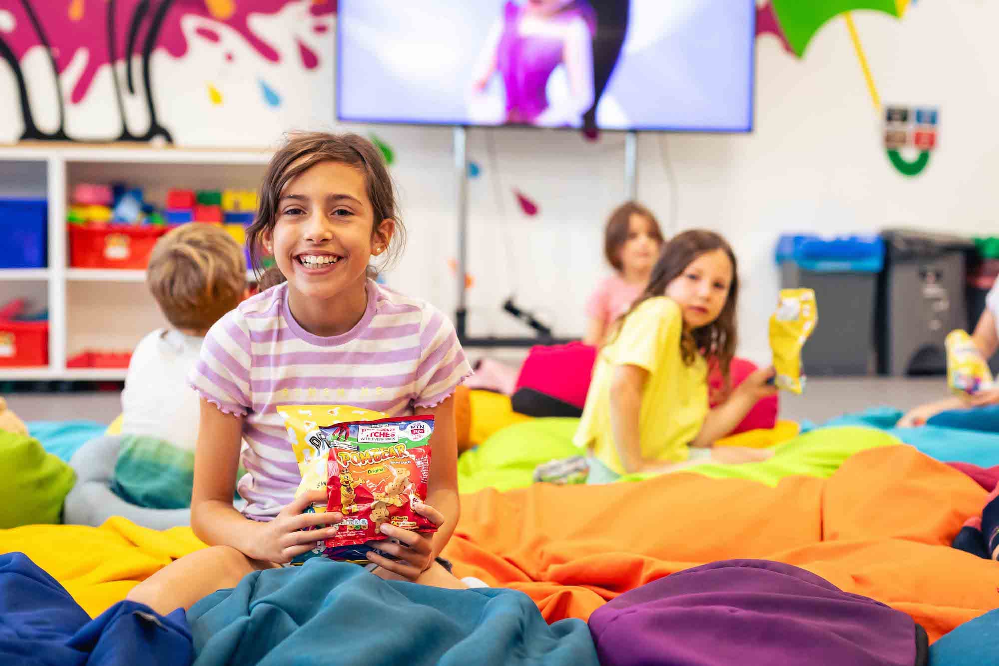 Film & Fun Night Girl With Snacks