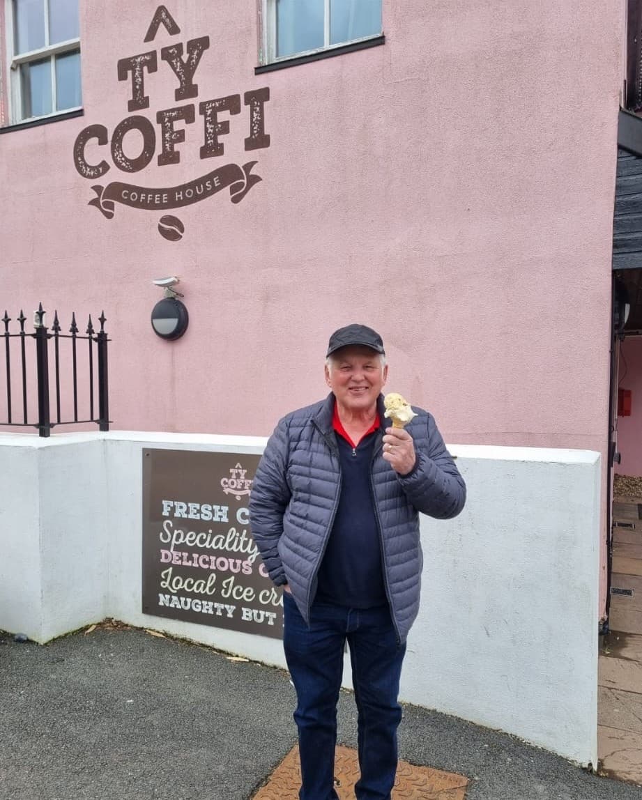 Husband Brian Outside Ty Coffi