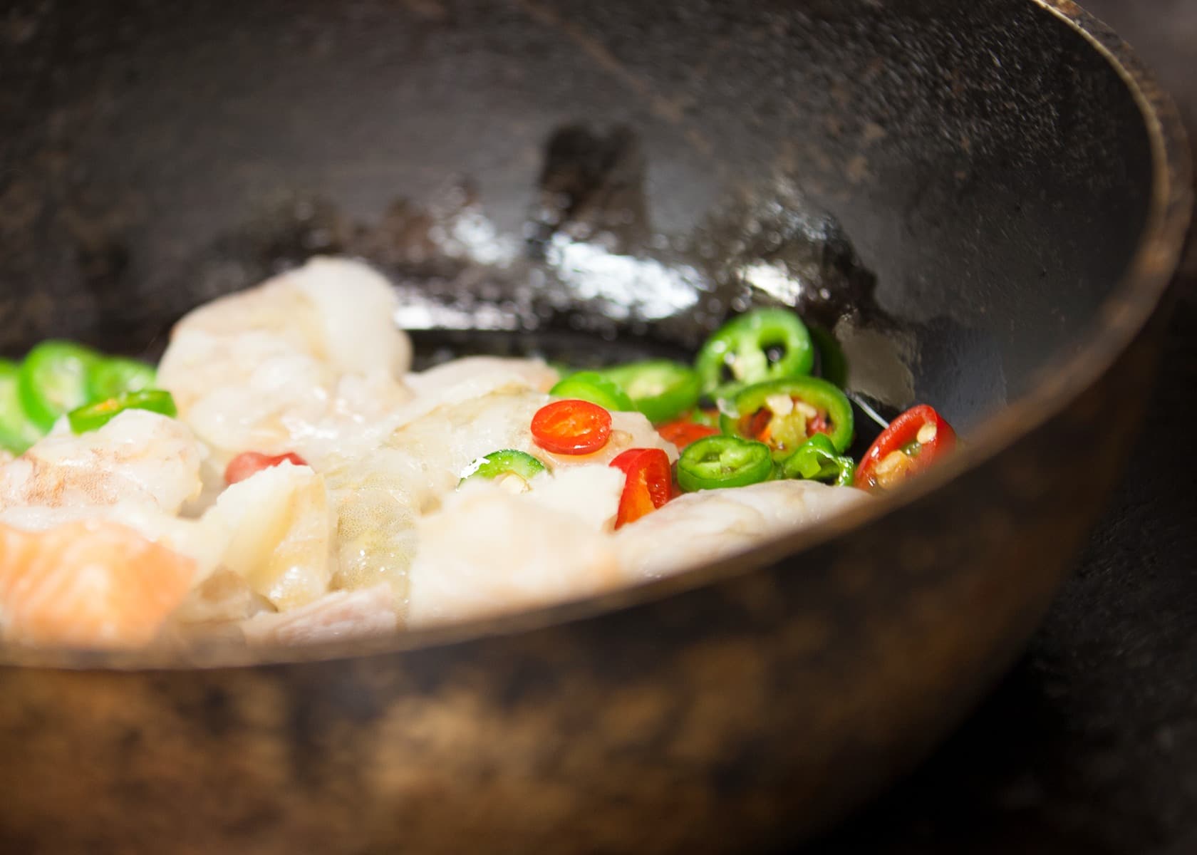 Oak Tree Prawns In A Pan