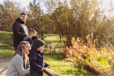 Family by lake - Autumn