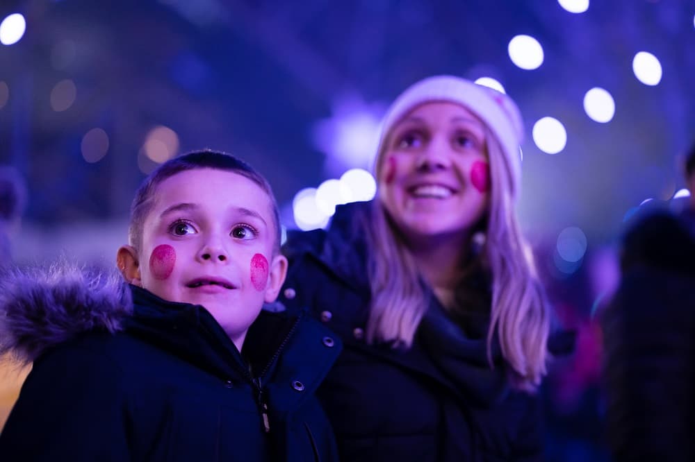 Winter Lights mum and son