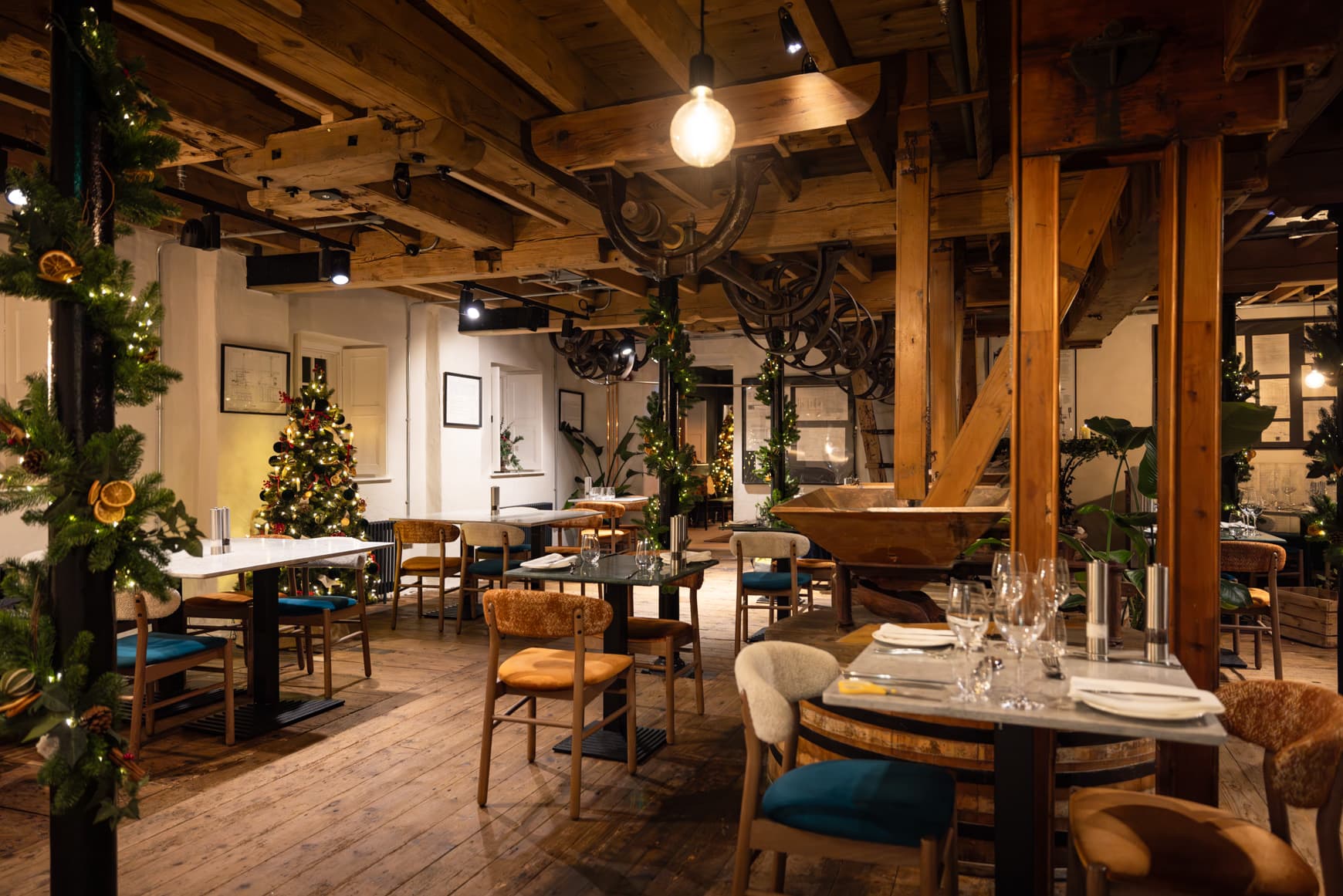 Festive Decorations At Black Pool Mill
