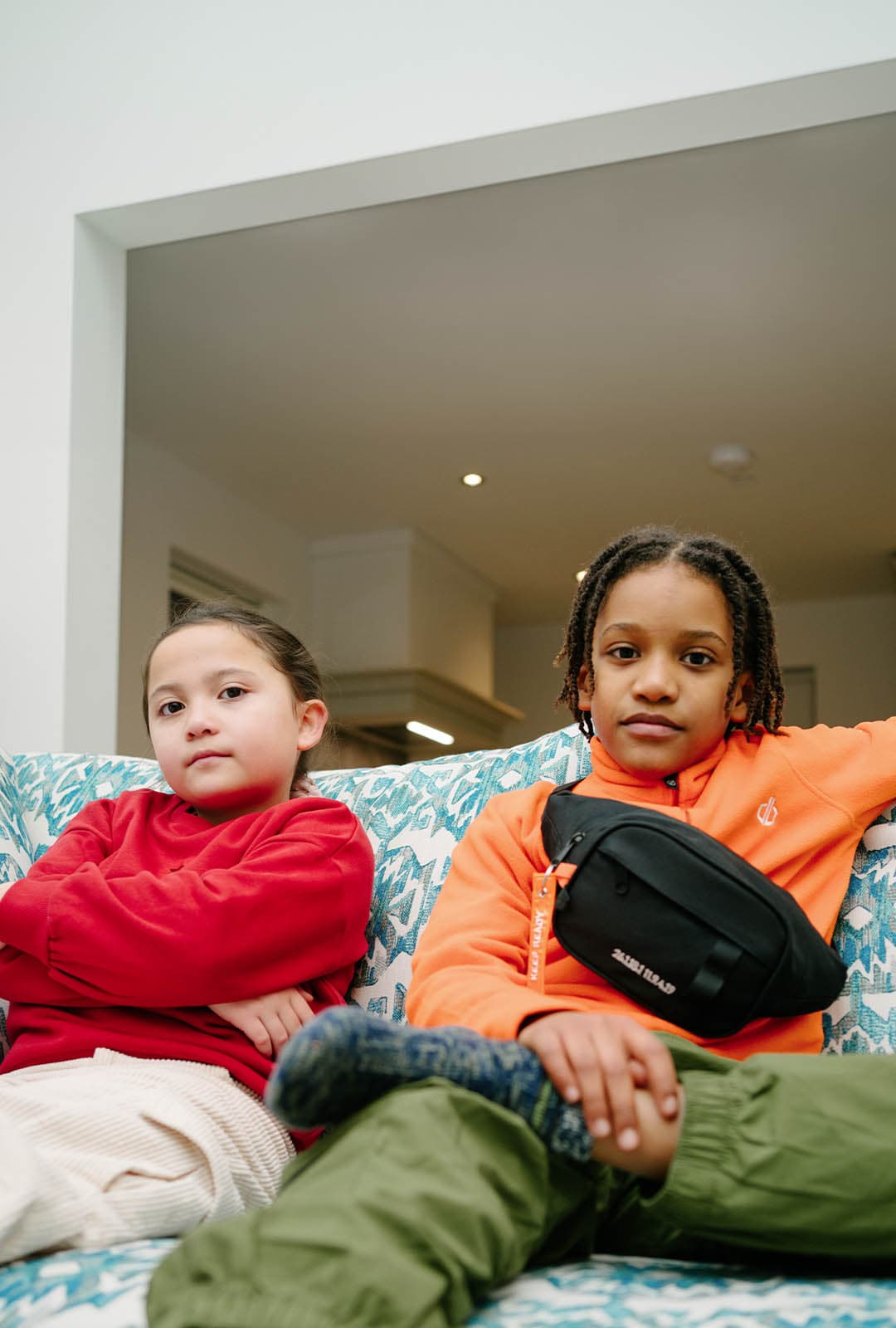 Children on Platinum Lodge Sofa