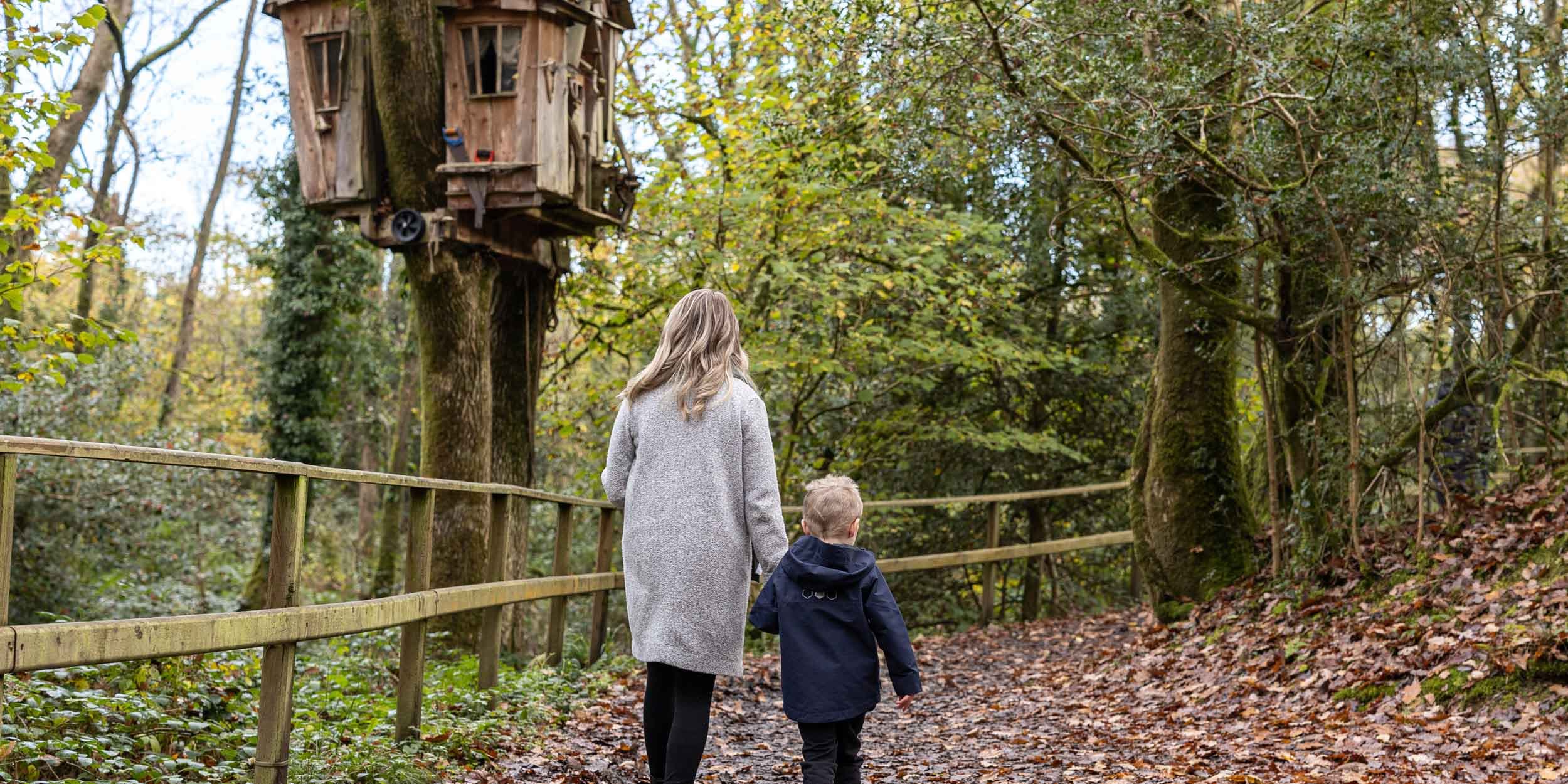 Mum and son on nature trail
