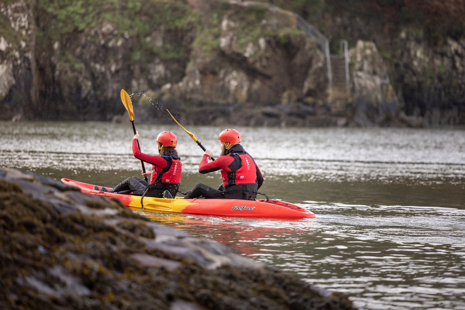 Adveture Kayaking Kayak Behind Rocks