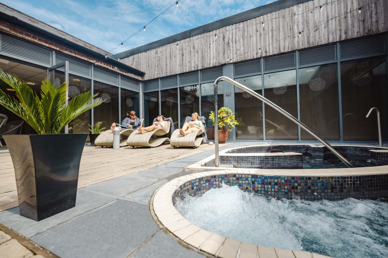 Women Relaxing Outside Well Spa Bluestone Resorts