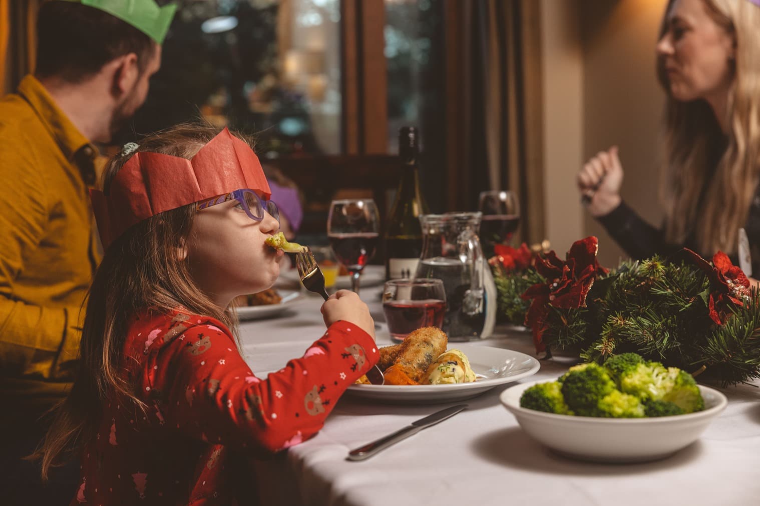 Child Eating Christmas Dinner