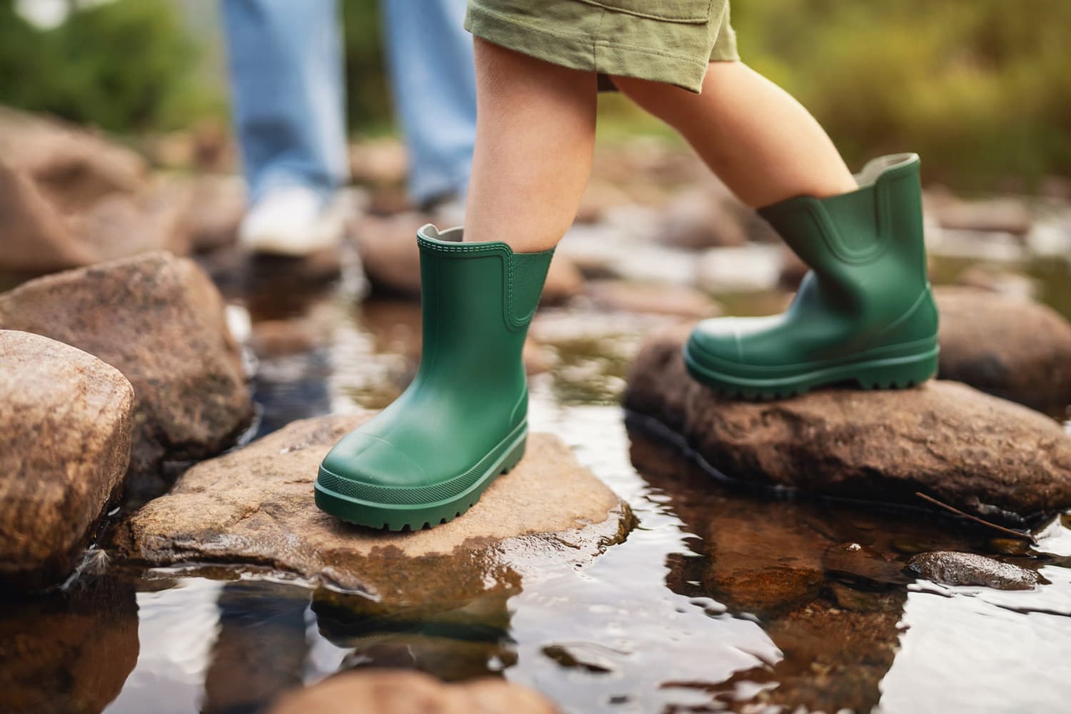 Wellies In The Wild Green Wellies In The Stream