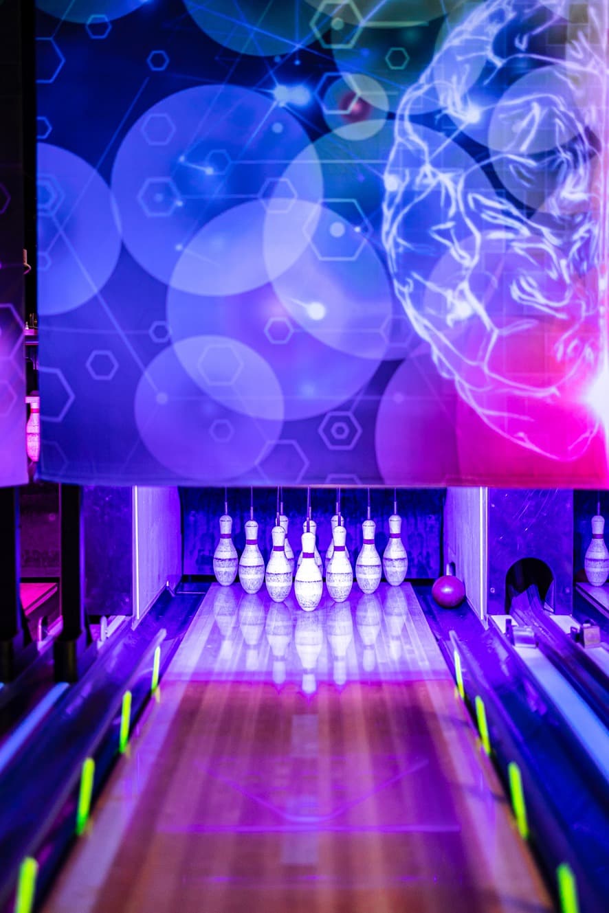 The Pins at Glowzone Bowling in The Hive