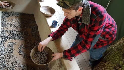 Gold Panning with bowl