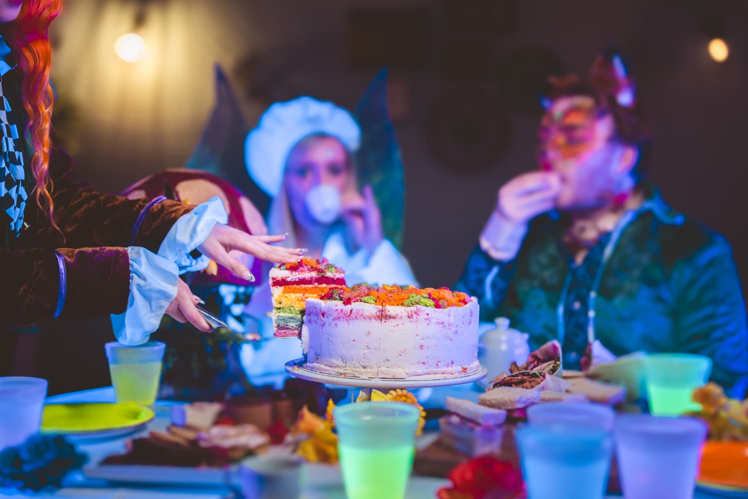Winter Carnival Afternoon Tea Entertainers Eating Cake