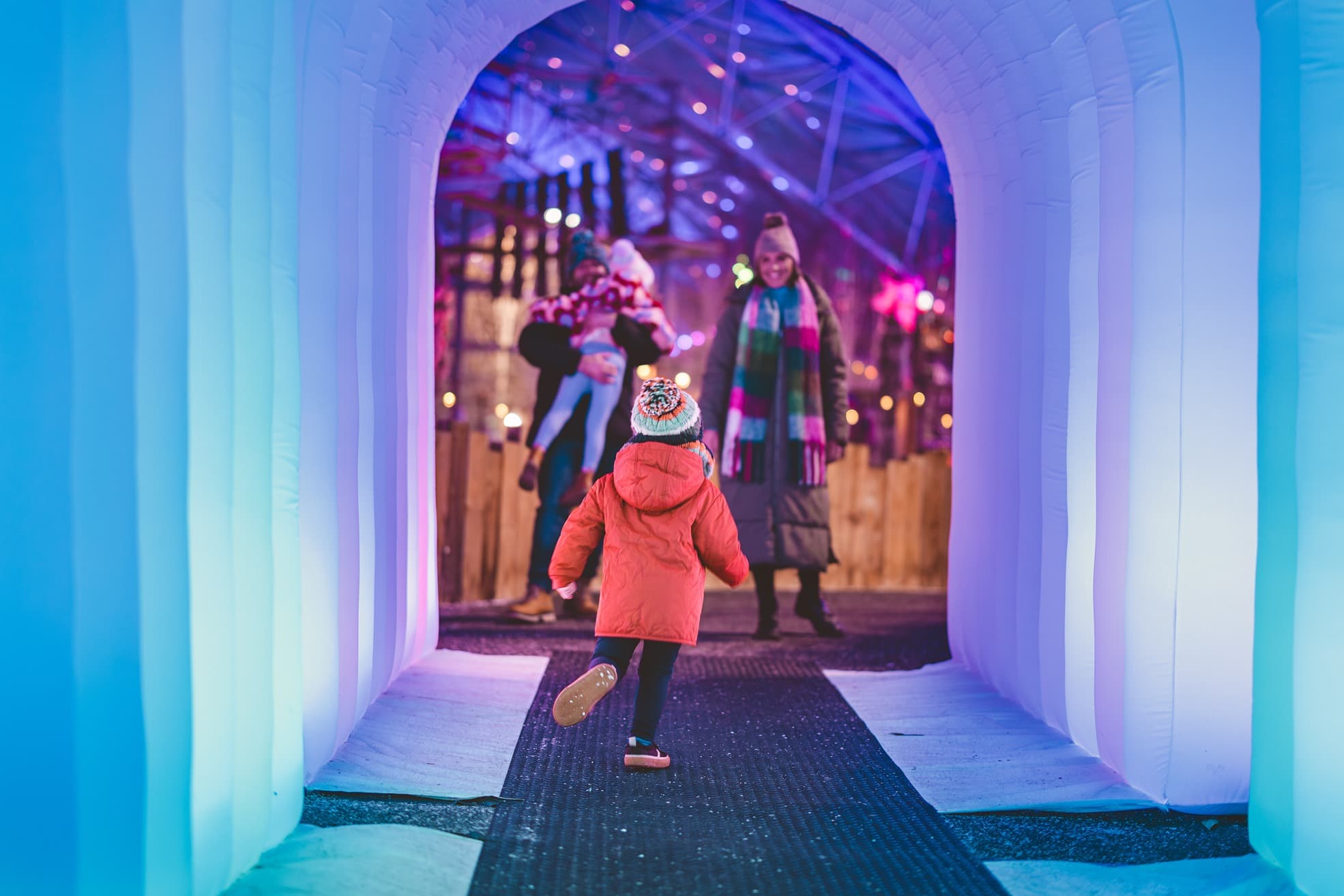 Serendome Winter Lights Child Running