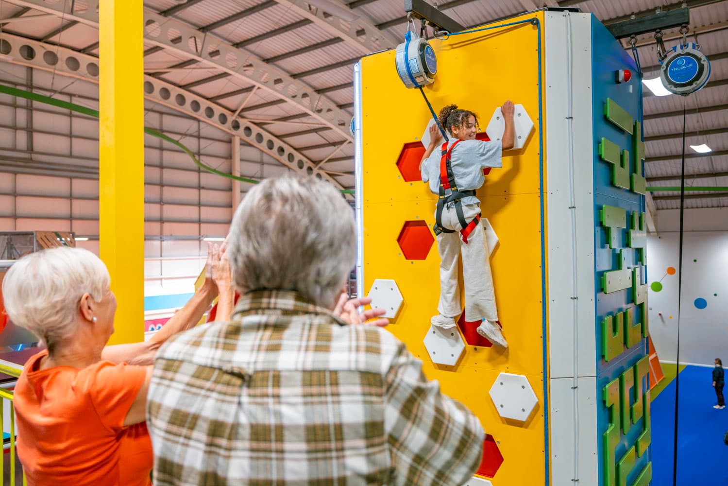 Power Tower Hive Teenage Girl Climbing Grandparents Watching